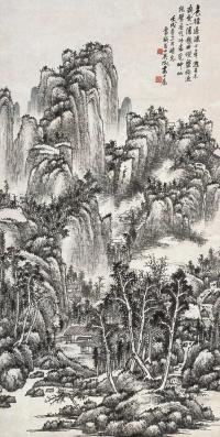 吴待秋 壬戌(1922年)作 山水 立轴