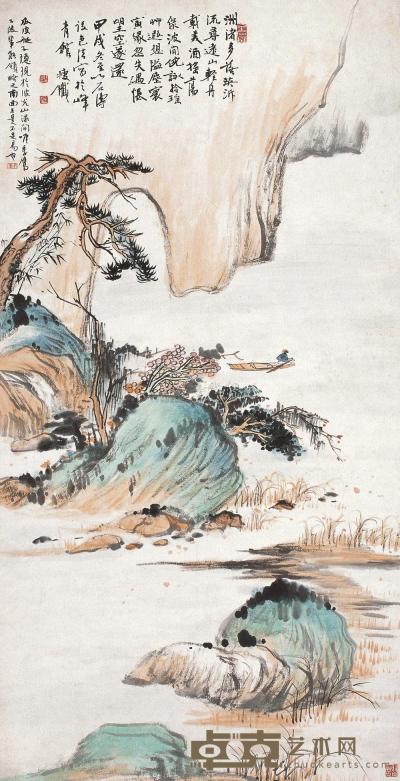 钱瘦铁 甲戌(1934年)作 山水 立轴 104×53cm