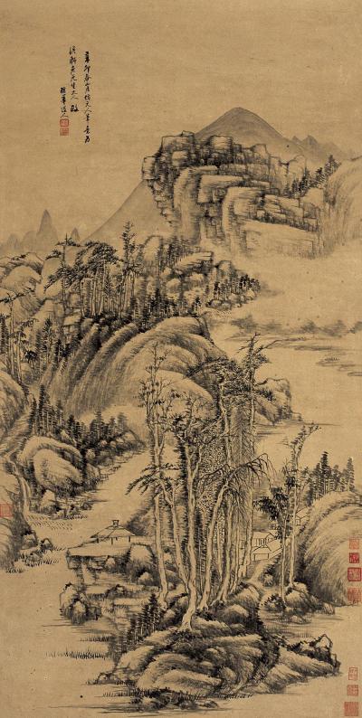 弘旿 辛卯（1771年）作 仿元人山水 立轴