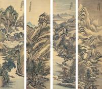 姜筠 壬子（1912年）作 山水 四屏