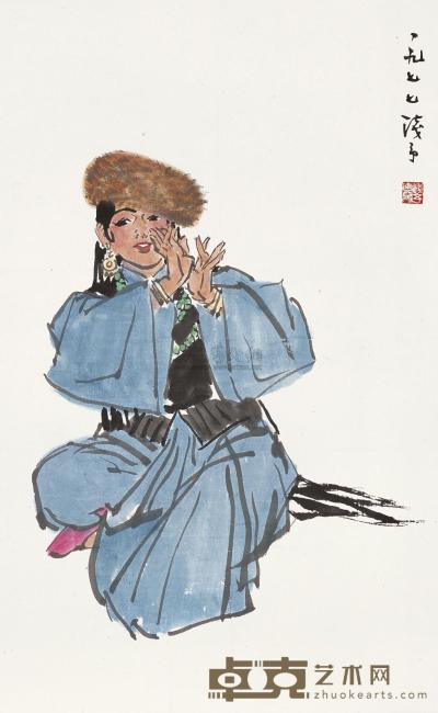 叶浅予 丁巳（1977年）作 舞蹈 镜片 67×41cm