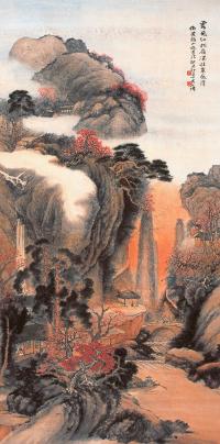 吴石僊 癸丑（1913年）作 山水 镜片