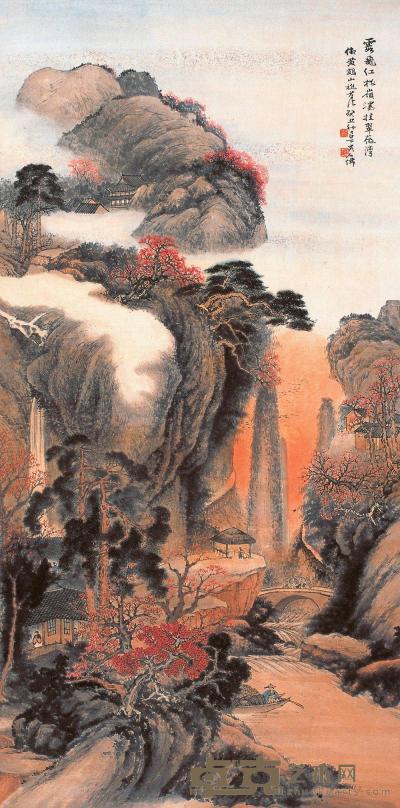 吴石僊 癸丑（1913年）作 山水 镜片 135×67cm