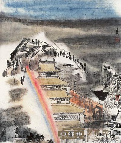童中焘 彩虹 镜片 70×60cm