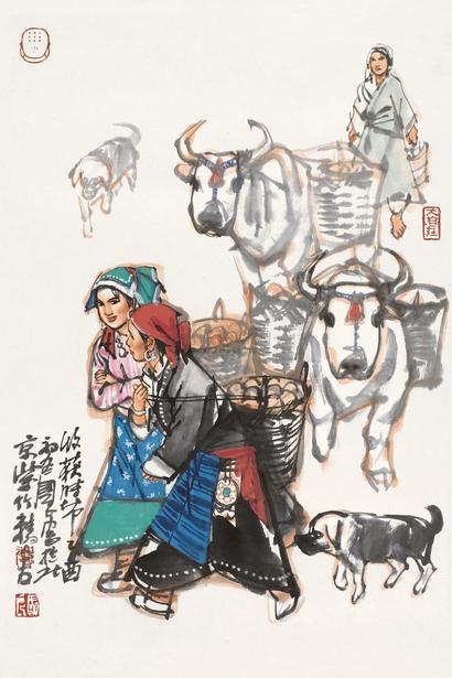 史国良 2005年作 收获时节 镜心