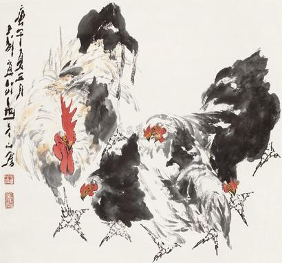 王子武 庚午（1990年）作 多吉图 立轴
