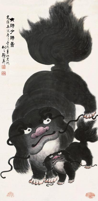 舒彝 光绪壬寅（1902）年作 太师少师 立轴