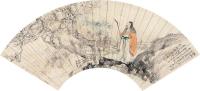 潘振镛 丙申（1896）年作 梅鹤山林 扇片
