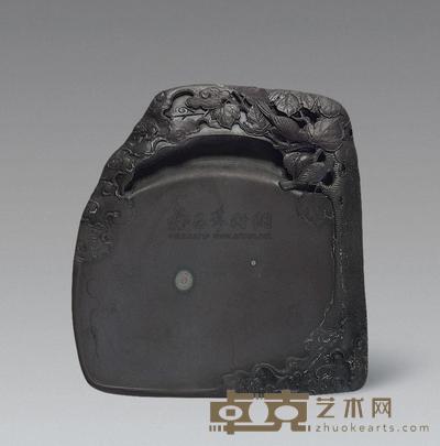 枫叶小鸟云纹砚 16×13cm