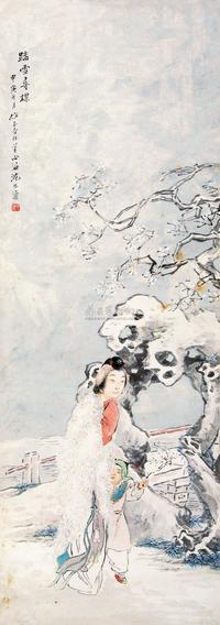 沈心海 甲寅（1914）年作 踏雪寻梅 立轴