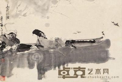 傅小石 夜泊 镜片 45×66cm