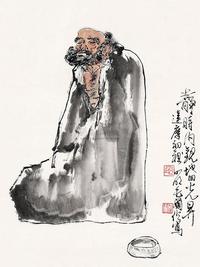 毛国伦 达摩初祖 立轴