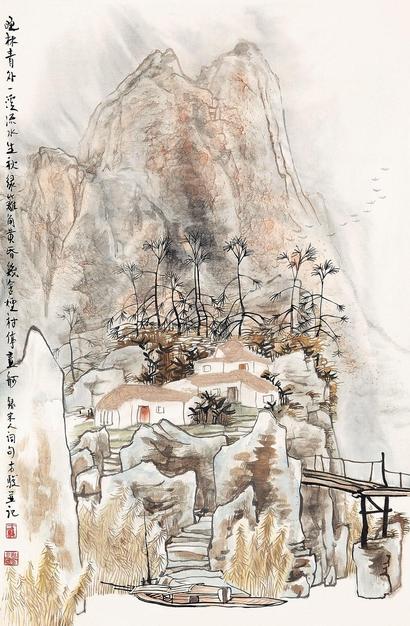 方骏 青山如画 镜框