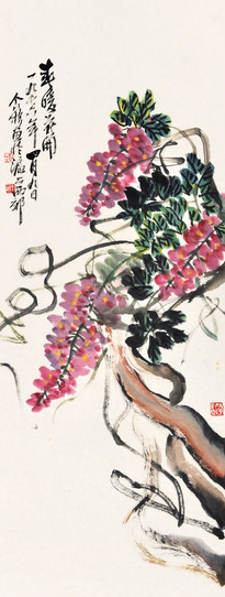 王个簃 花卉 立轴