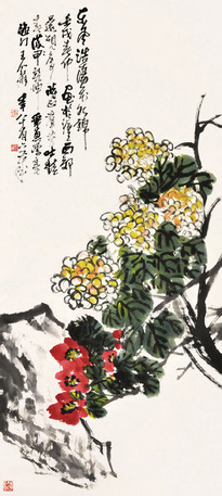 王个簃 花卉 立轴
