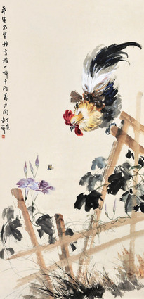 张书旂 雄鸡 立轴