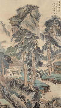 陆抑非 蓬莱仙奕 立轴