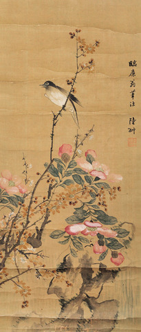 陆抑非 花鸟 镜片