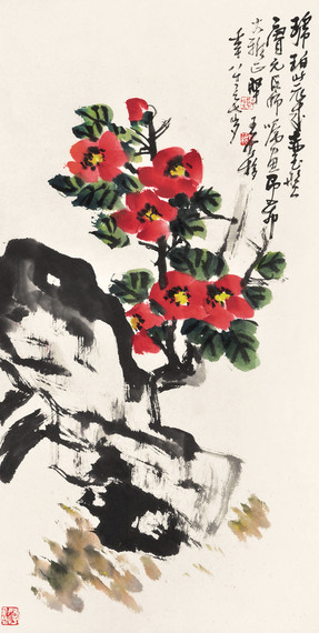 王个簃 花卉 立轴