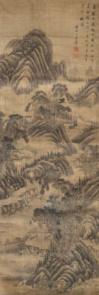 王翚 翠山晚睛图 立轴 122×42cm