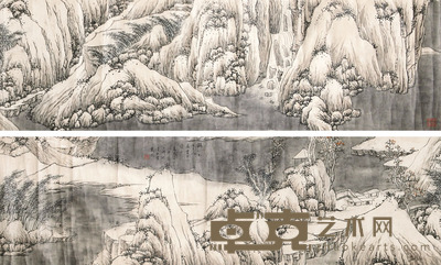 戴熙 1849年作 雪江独钓图 手卷 38×260cm