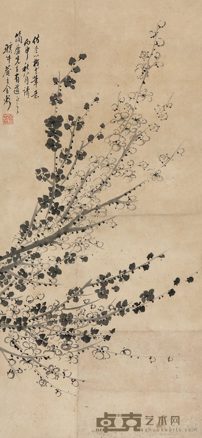金心兰 墨梅图 镜心 63×30cm