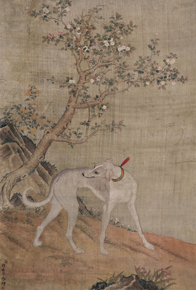 郎世宁 犬 镜心