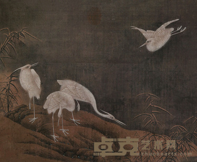 佚名 白鹭 立轴 38×47cm