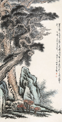 黄秋园 翠涛秋声 镜心