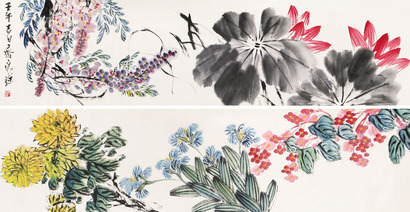 齐良迟 花卉 手卷