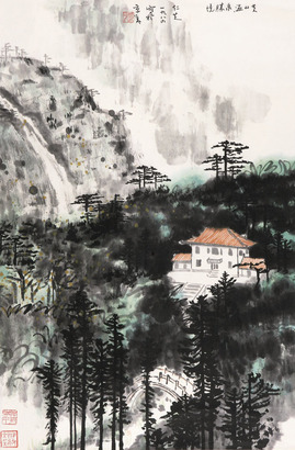 张仁芝 黄山温泉胜境 立轴