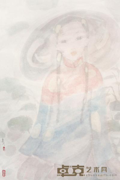 田黎明 人物 镜框 67×45cm