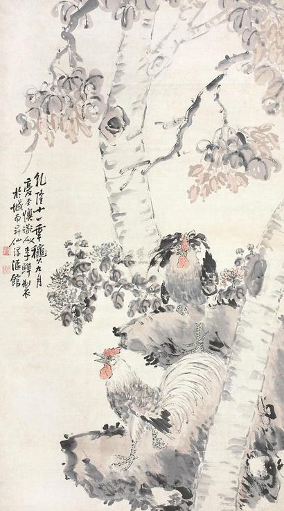 李鱓 1746年作 花卉 立轴