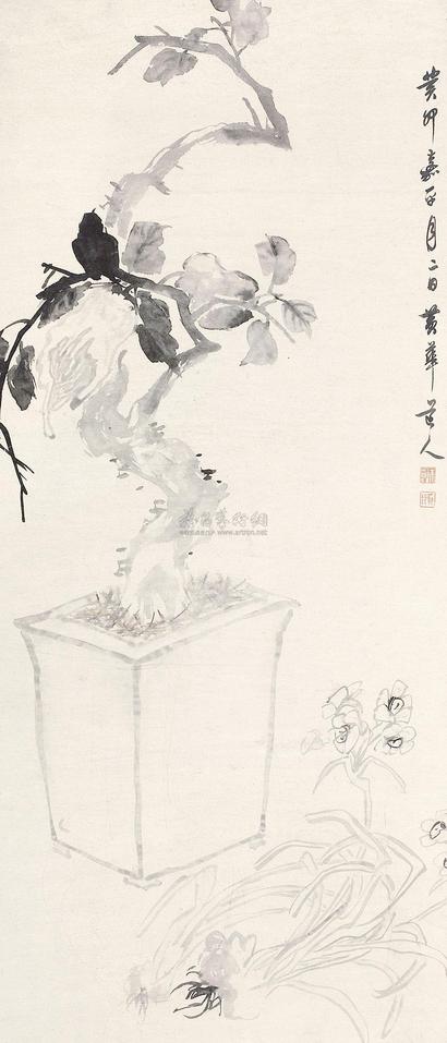 朱龄 1843年作 花卉 立轴