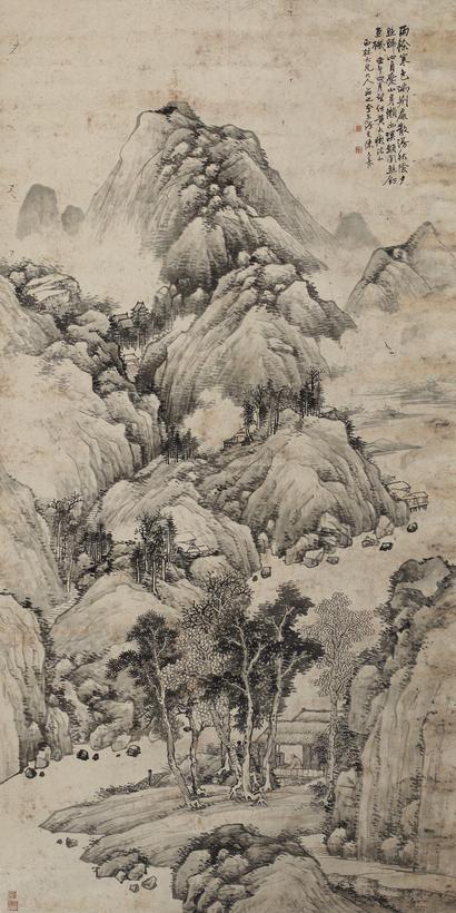 陈允升 1882年作 山水 立轴
