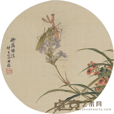 容祖椿 花卉 镜框 直径20cm