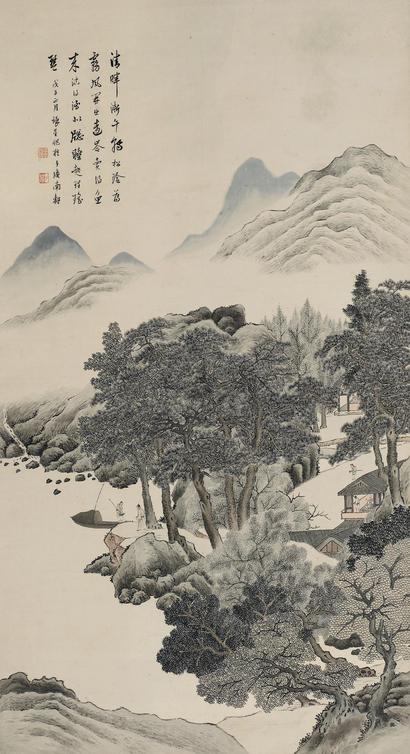 张夕庵 1808年作 山水 立轴