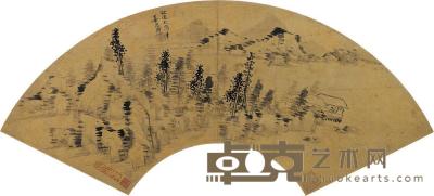 姜思周 山水 镜框 18×55cm