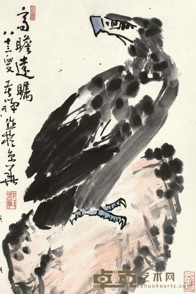 李苦禅 远瞩 立轴 68×44cm