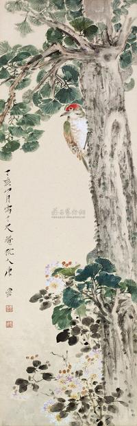 唐云 1947年作 花鸟 立轴