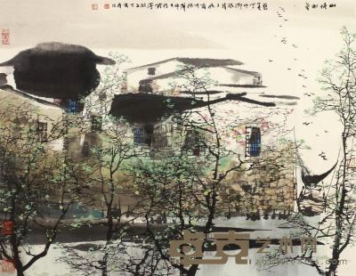 刘懋善 2007年作 山塘初春 镜框 56×72cm