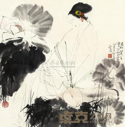 王西京 1991年作 人物 镜框 69×68cm