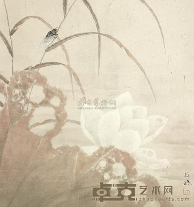 石晓 秋荷 镜框 53×49cm