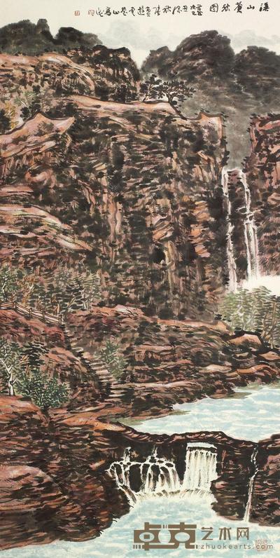 张富君 2009年作 溪山 镜框 138×68cm