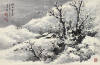 黄君璧 1984年作 雪霁 镜框