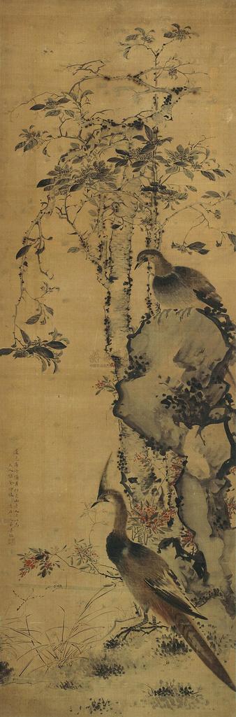 梁聪 1840年作 花鸟 立轴