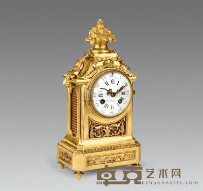 约1880—1900年 法国路易十六式铸铜壁炉钟 高30.5×宽15.5×厚10.5cm
