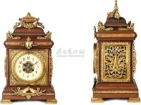 约1890—1900年 法国红木包镶铜饰台钟