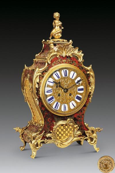 约1870年 法国铜鎏金镶玳瑁布勒钟