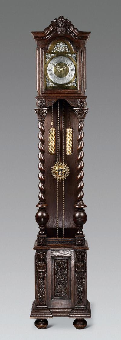 约1890-1900年 德国橡木雕花落地钟